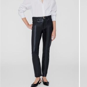 Anine Bing Black recycled leather pants